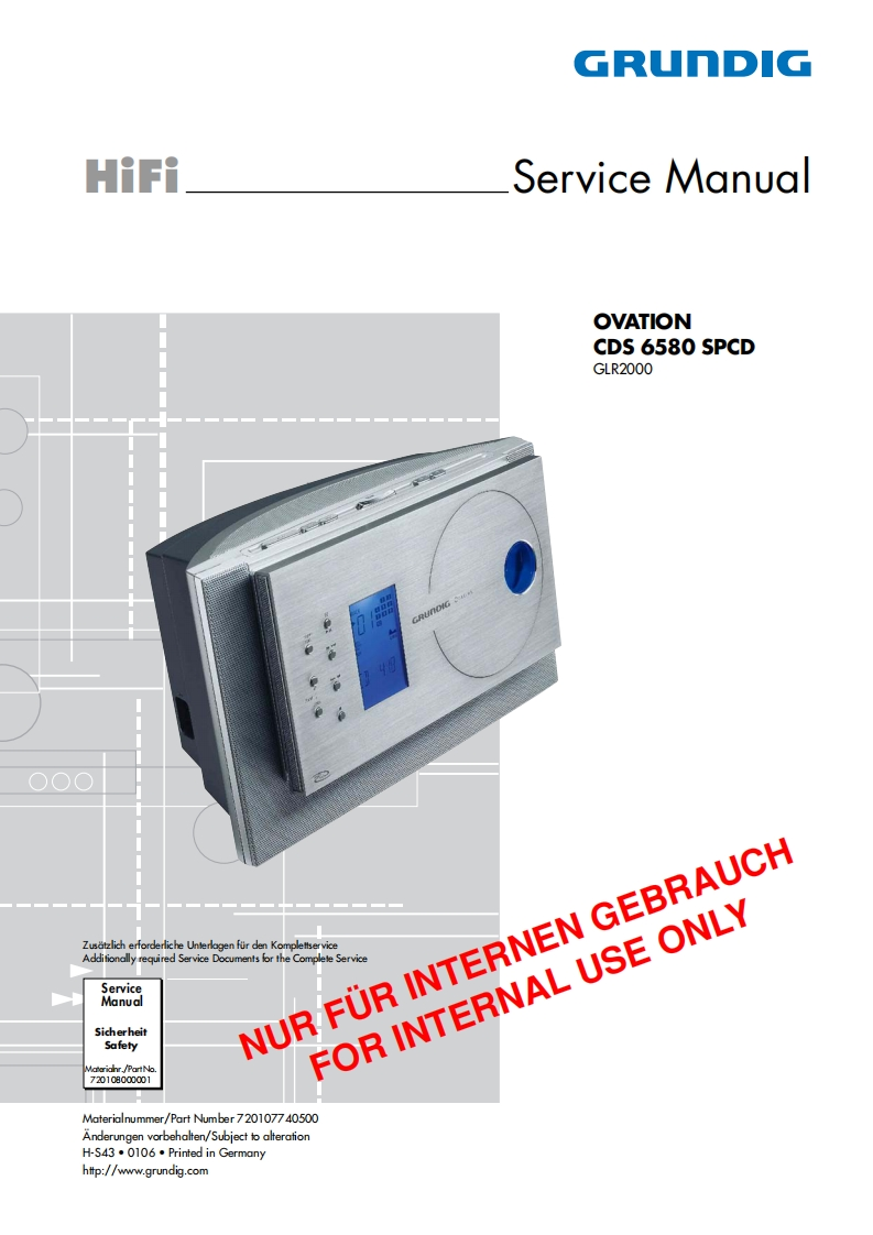 Grundig-CDS6580SPCD-cd-维修说明书手册含电器原理图