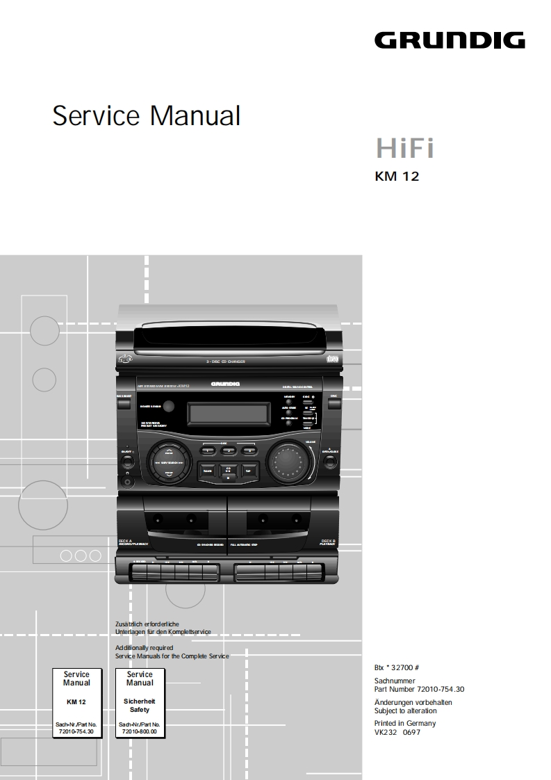 Grundig-KM12-mc-维修说明书手册含电器原理图
