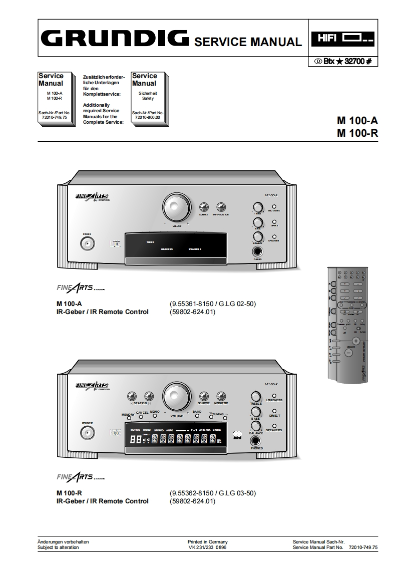 Grundig-M100A-int-维修说明书手册含电器原理图