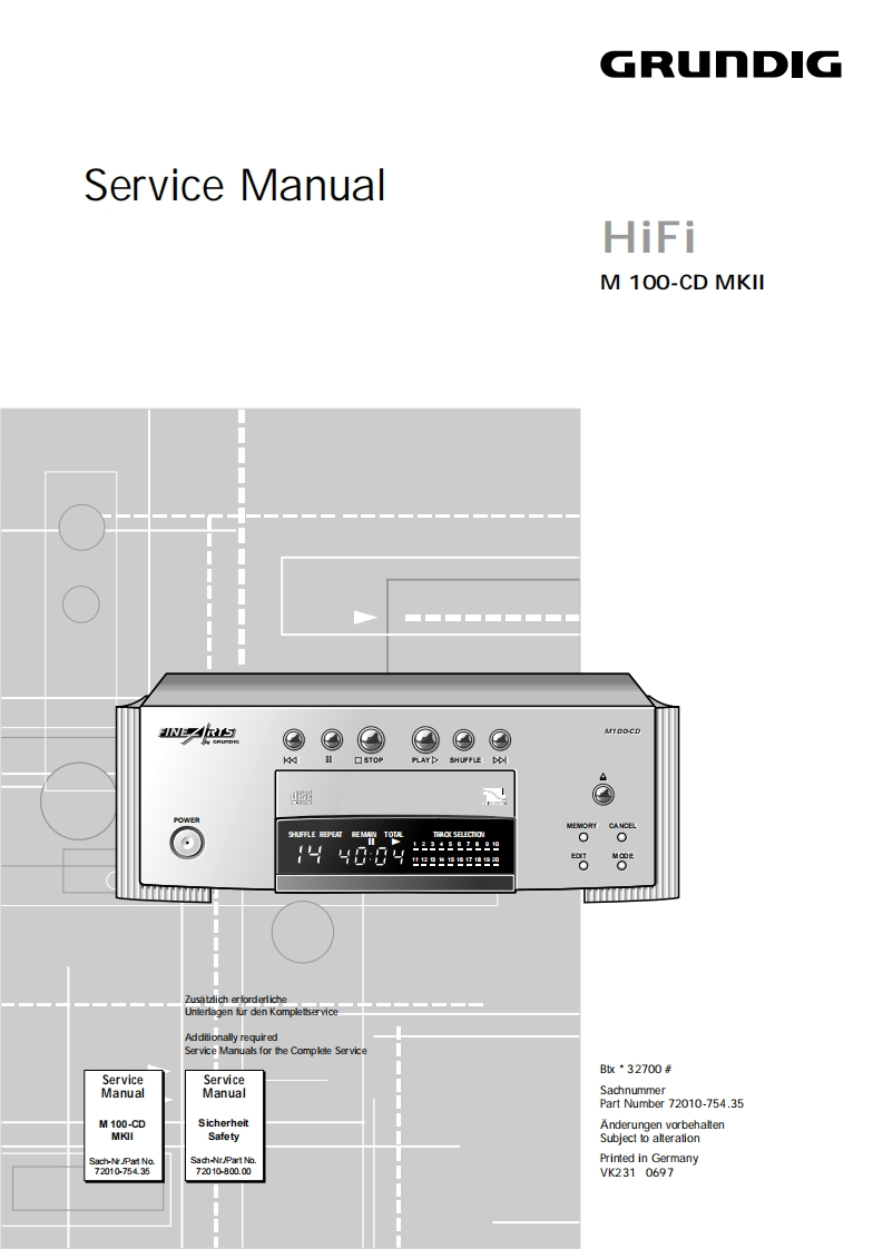 Grundig-M100CDMK2-cd-维修说明书手册含电器原理图