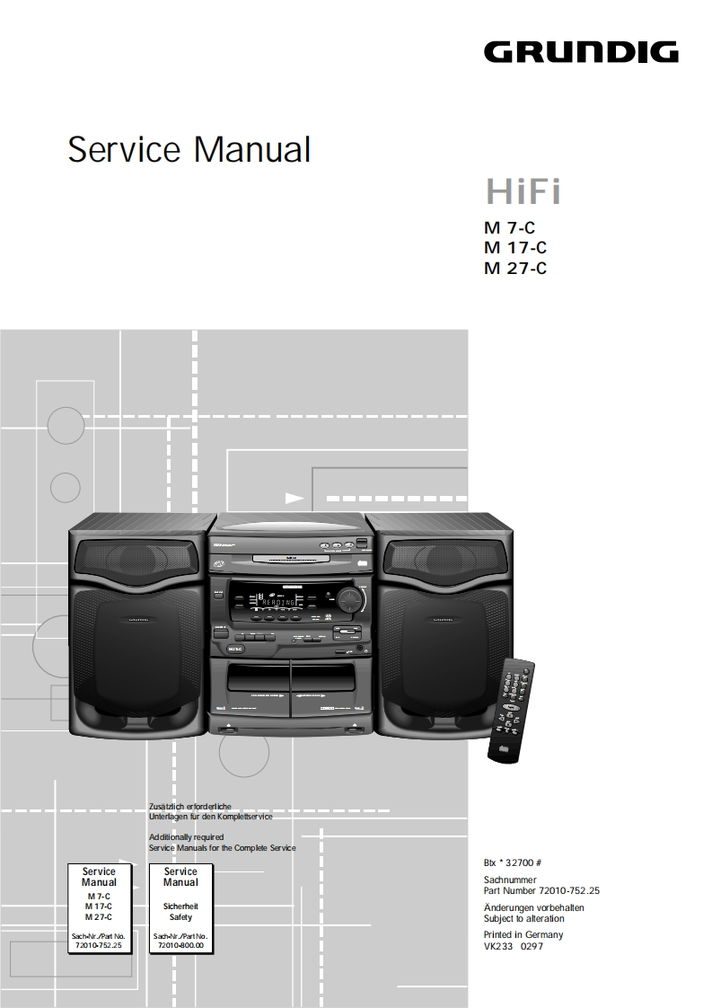 Grundig-M27C-mc-维修说明书手册含电器原理图