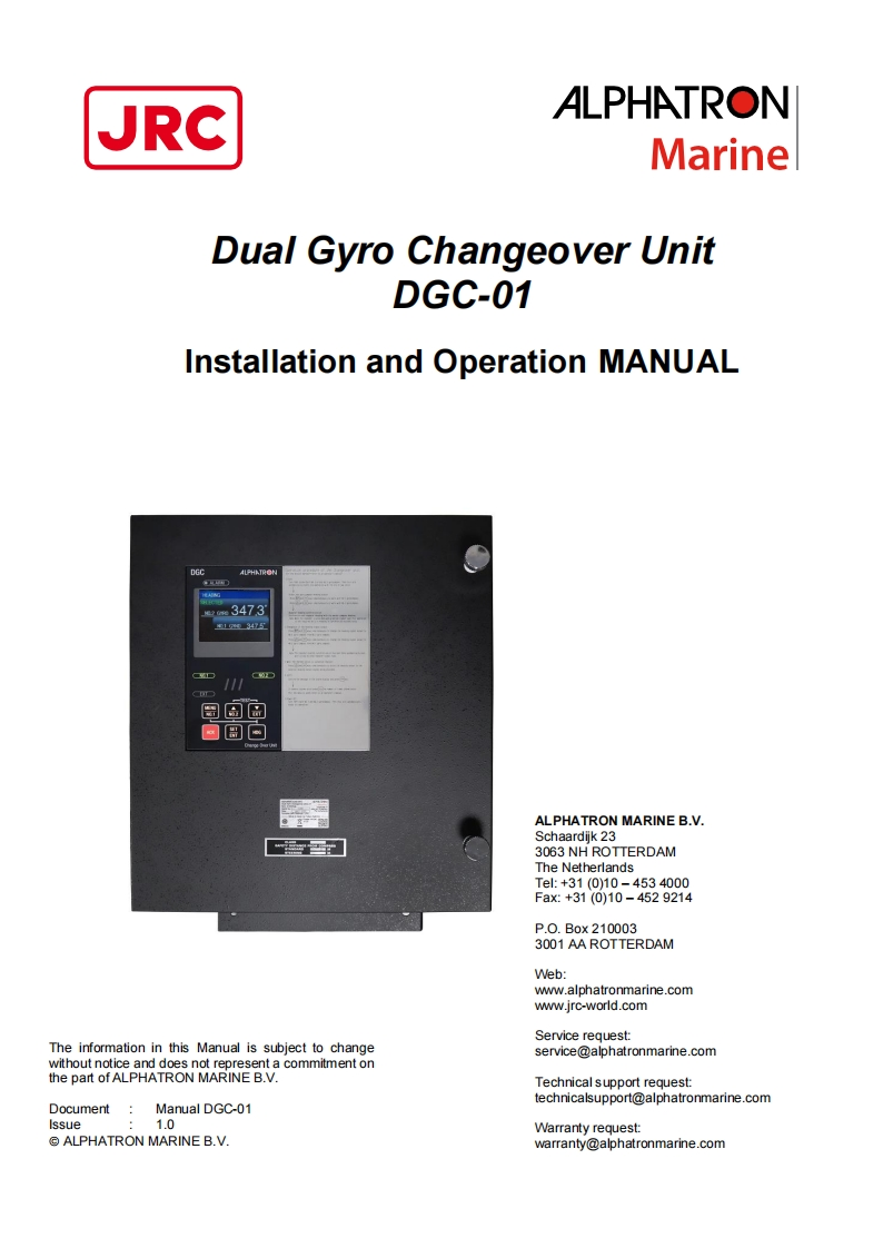 Gyro-Alphatron-DGC-01-安装操作说明书手册--10-6-2025