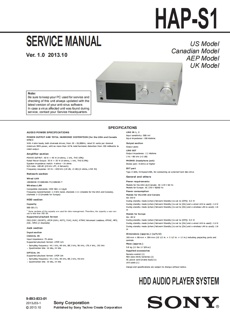 HAPS1_维修手册含电器原理图