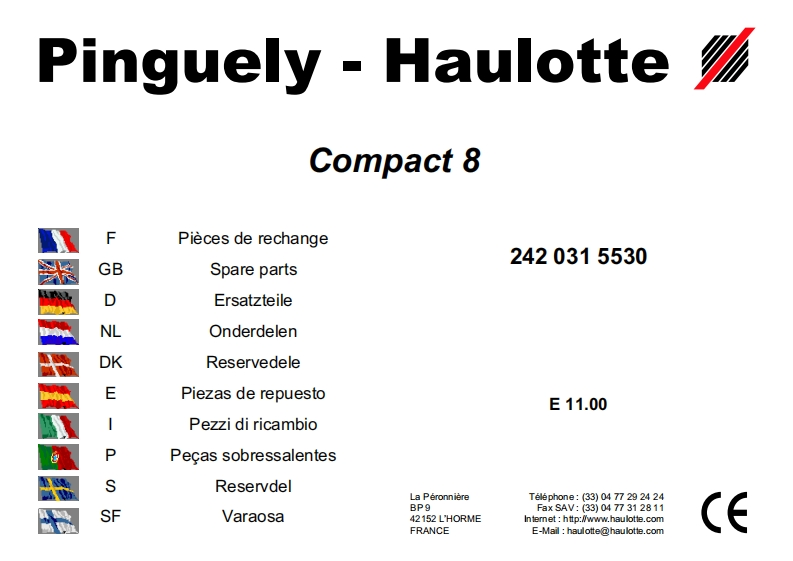 HAULOTTE-DelebokCompact8etternovember2000维修手册零部件手册电气原理图