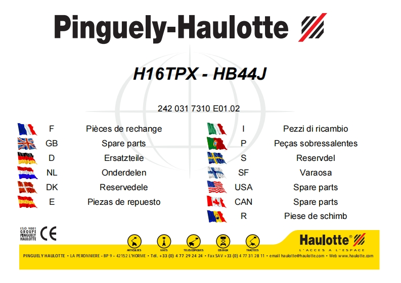 HAULOTTE-DelebokH16TPXetterjanuar2002维修手册零部件手册电气原理图