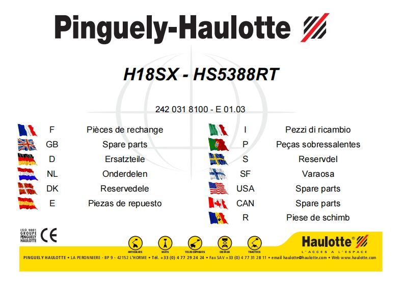 HAULOTTE-DelebokH18SXetterjanuar2003维修手册零部件手册电气原理图
