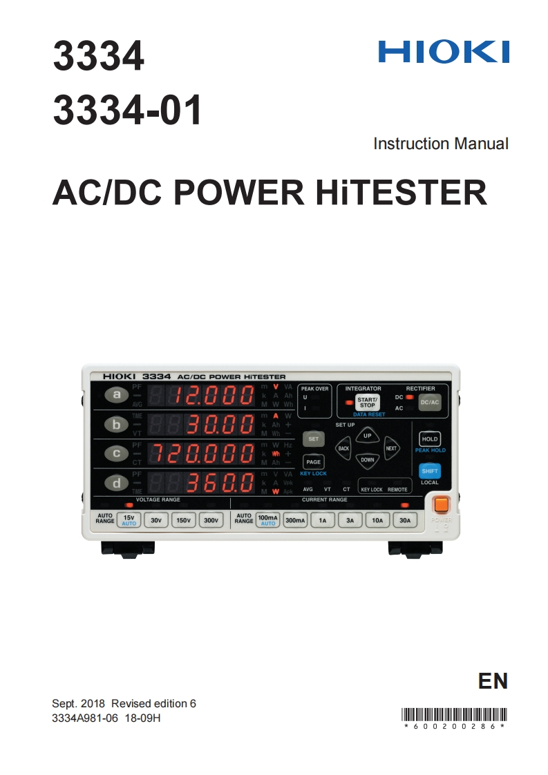 HIOKI_3334_im操作说明书手册