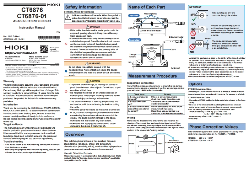 HIOKI_CT6876_im操作说明书手册