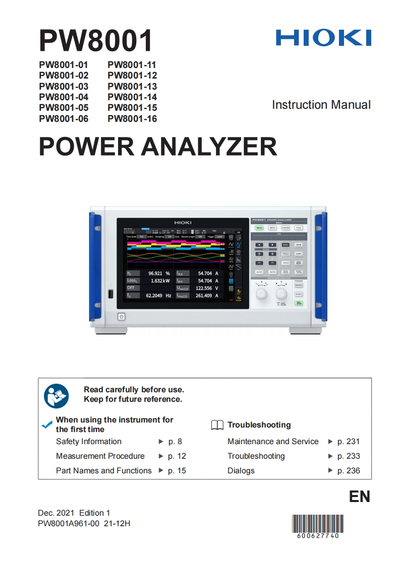 HIOKI_PW8001_UM操作说明书手册