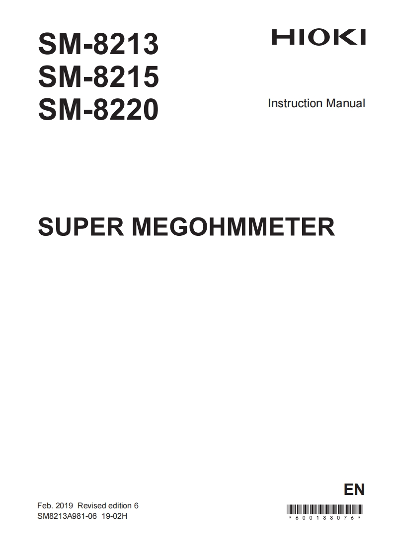HIOKI_SM维修维护手册8200_im操作说明书手册