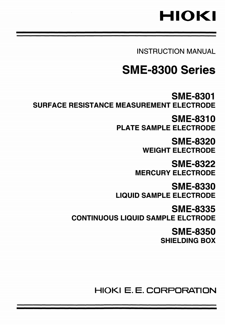 HIOKI_SM维修维护手册8300_im操作说明书手册