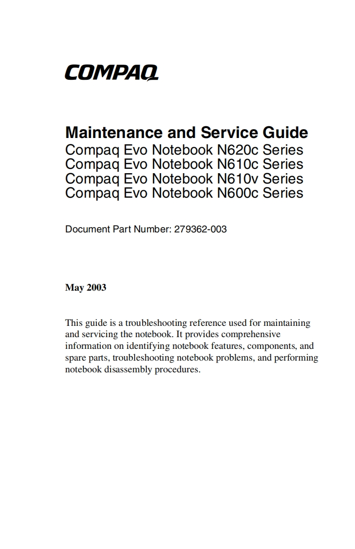 HP-Compaq-n610c_v-n620-service-guide笔记本电器原理图