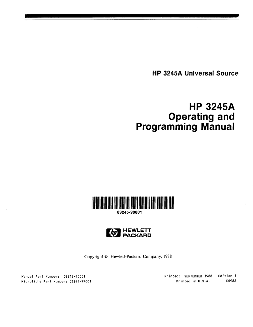 HP3245A编程操作手册