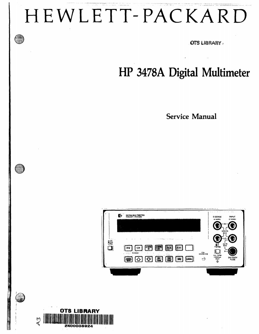 HP3478_Service_维修维护说明书手册
