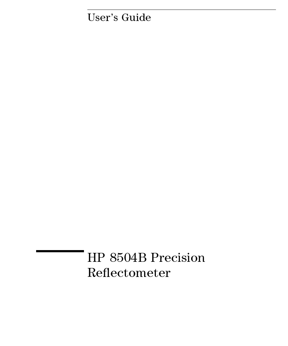 HP8504BUser操作说明书手册