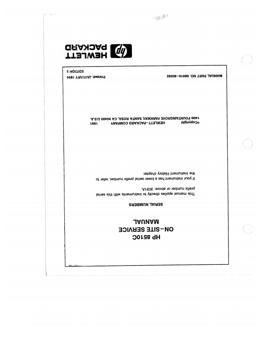 HP8510C维修维护手册