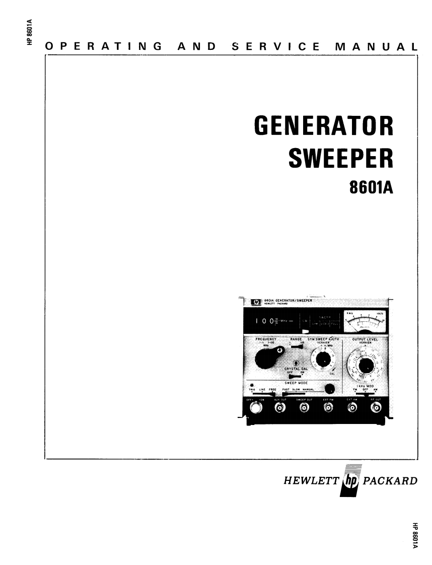 HP_8601A_Operating_and_Service_Manual维修服务手册含电器原理图