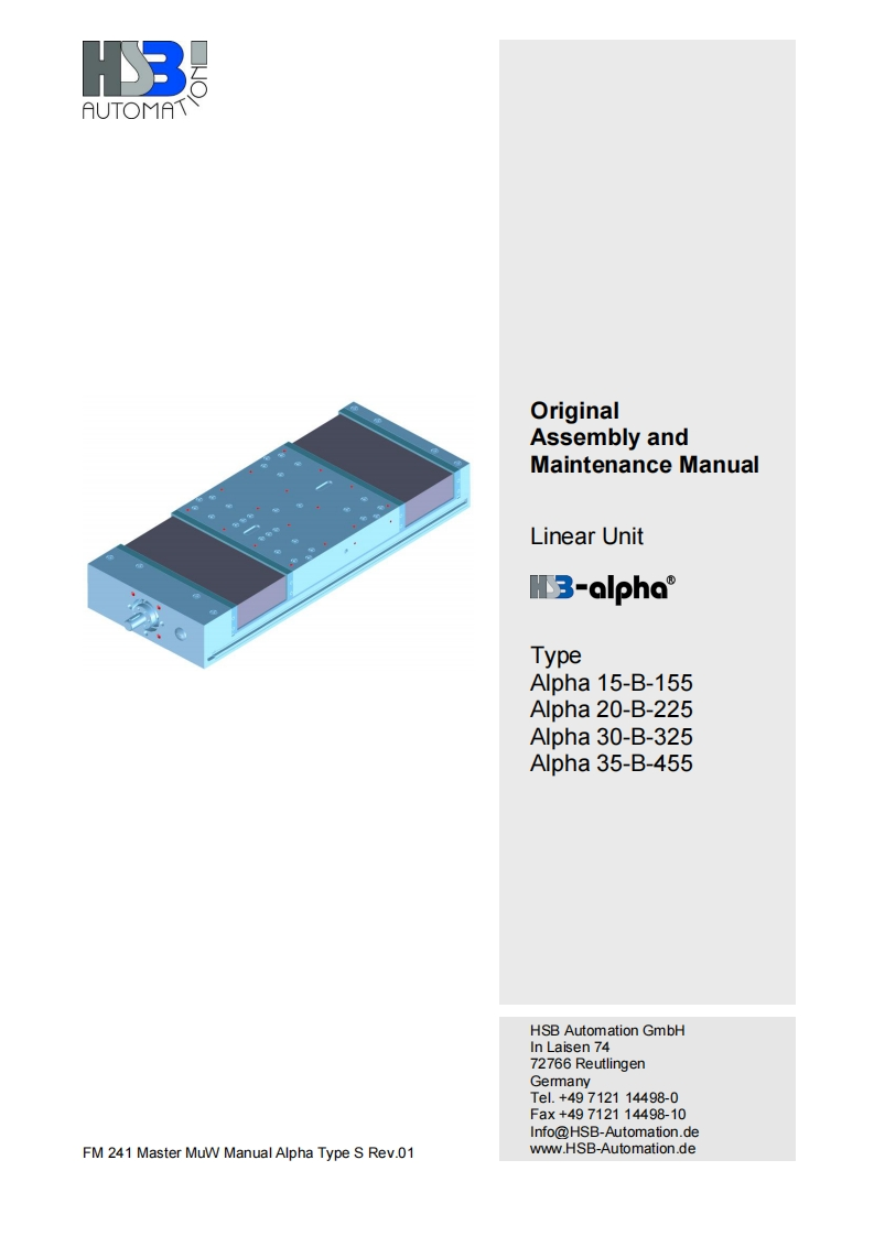 HSB_Alpha-S_lineaire-tafel-spindel-aandrijving_操作说明书手册