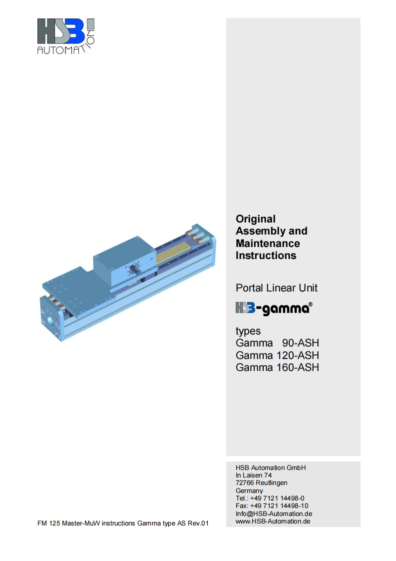 HSB_Gamma-AS__portaalrobot-lineaire-eenheid-tandriem-aandrijving-aangedreven-slede_操作说明书手册
