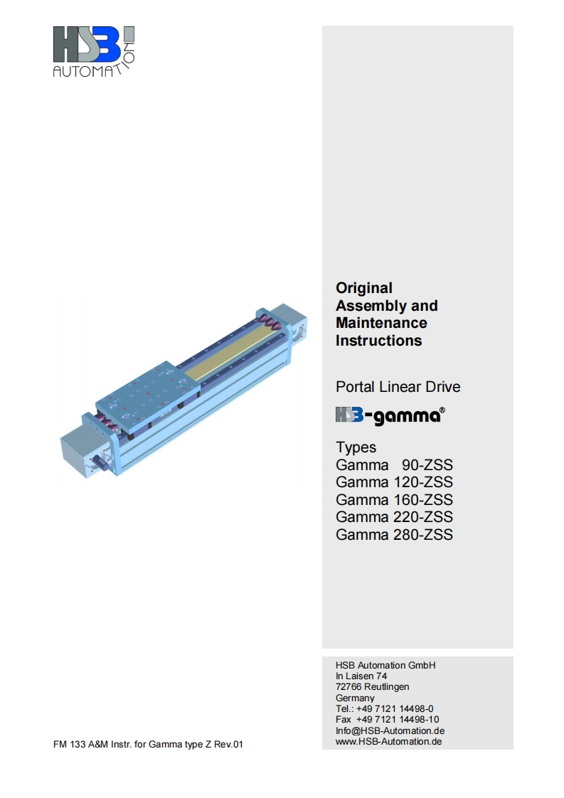 HSB_Gamma-Z_portaalrobot-lineaire-eenheid-tandriem-aandrijving_操作说明书手册