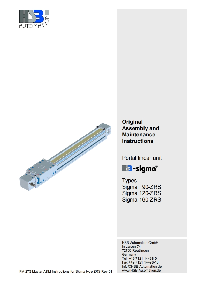 HSB_Sigma-Z_portaalrobot-lineaire-eenheid-tandriem-aandrijivng_操作说明书手册