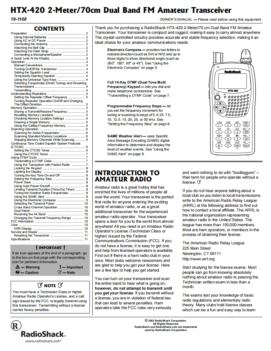 HTX-420-(Owners-Manual操作说明书手册)