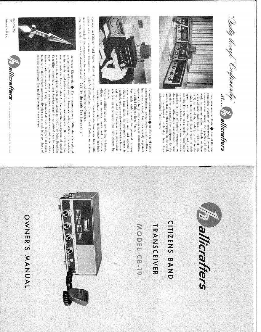 Hallicrafters_CB-19_Owners_Manual操作说明书手册