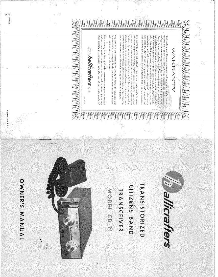 Hallicrafters_CB-21_Owners_Manual操作说明书手册