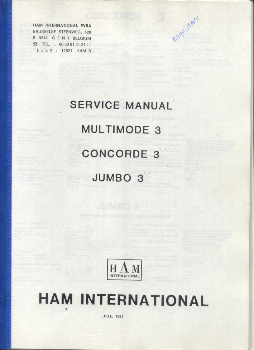 Ham-International_Jumbo_3_Service_Manual维修手册含电器原理图