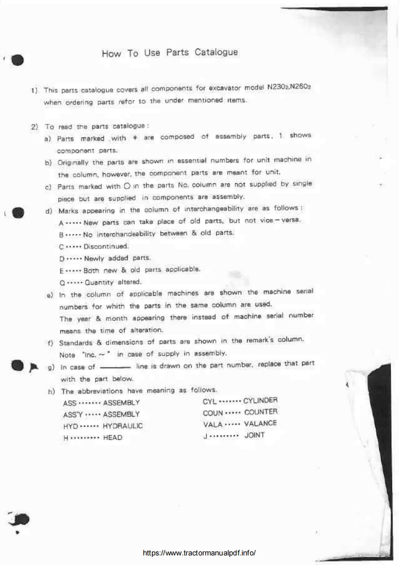 Hanix-N230-N260-Excavators-Spare-零部件手册ue-PDF