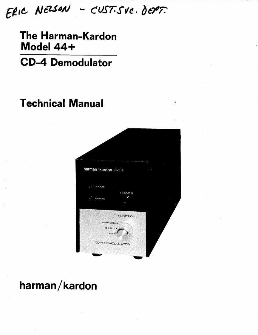 HarmanKardon-44PLUS-电气原理图手册