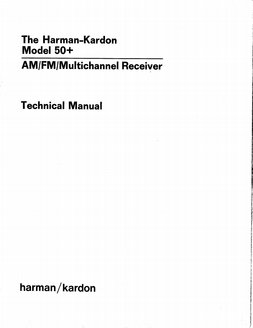 HarmanKardon-50PLUS-rec-维修说明书手册含电器原理图