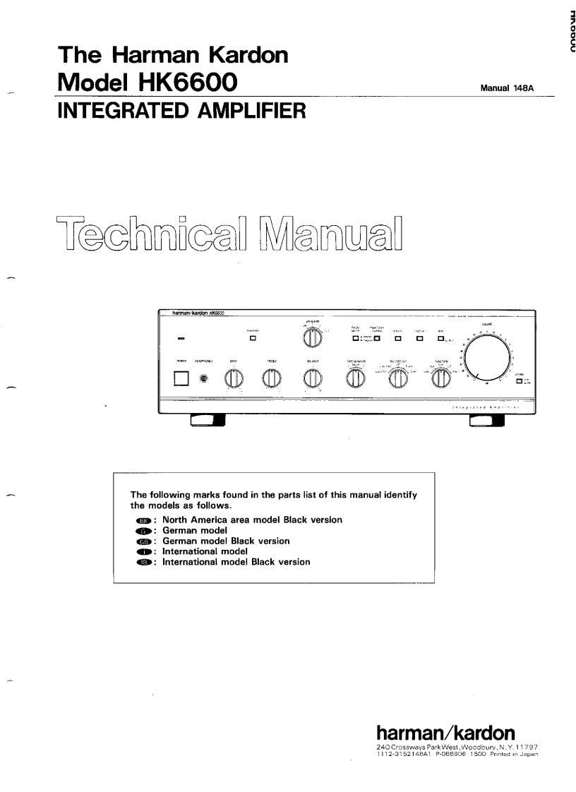 HarmanKardon-6600-int-维修说明书手册含电器原理图