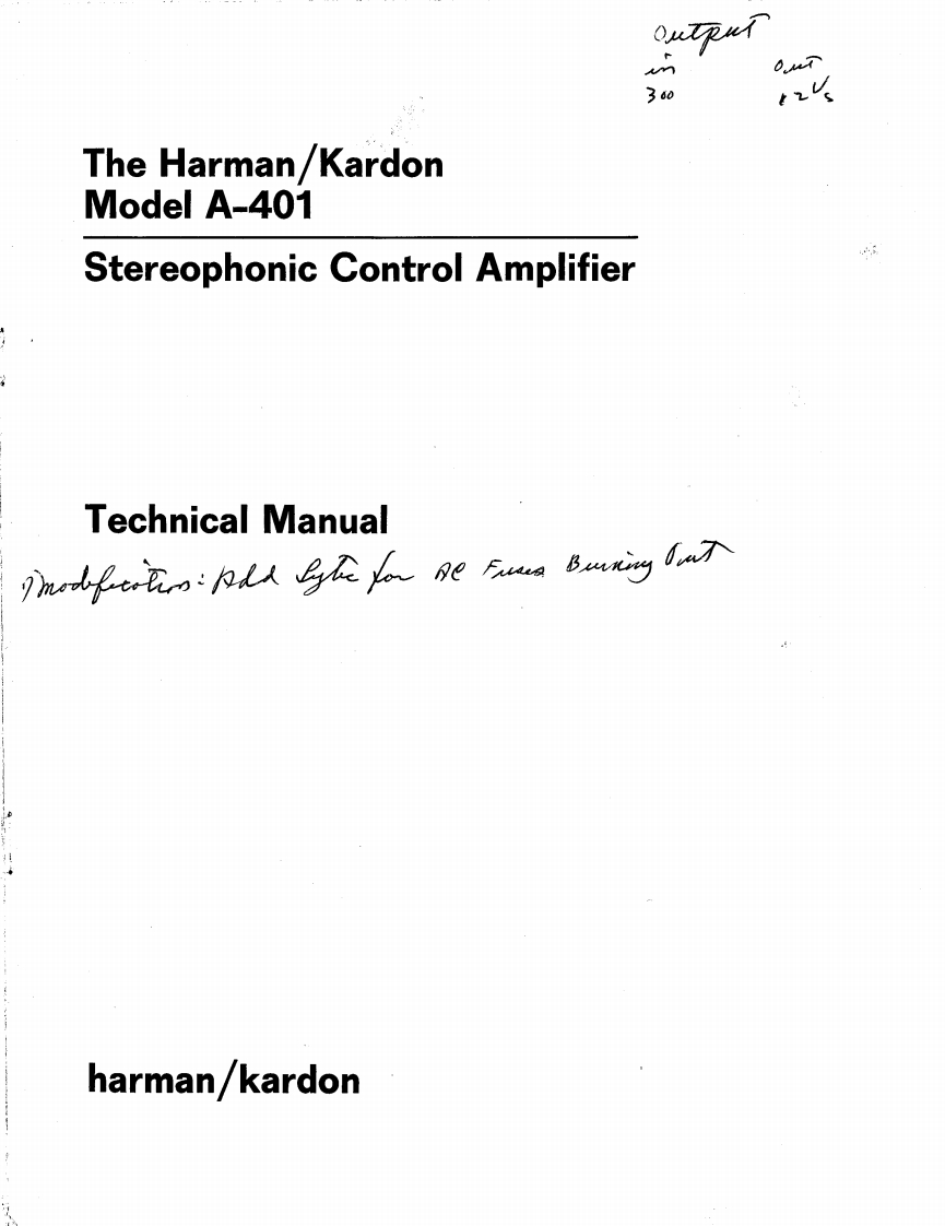 HarmanKardon-A401-int-维修说明书手册含电器原理图