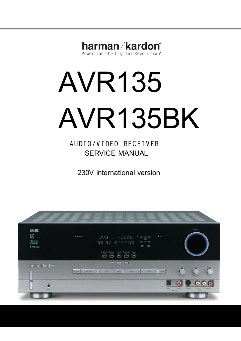 HarmanKardon-AVR135-avr-维修说明书手册含电器原理图1