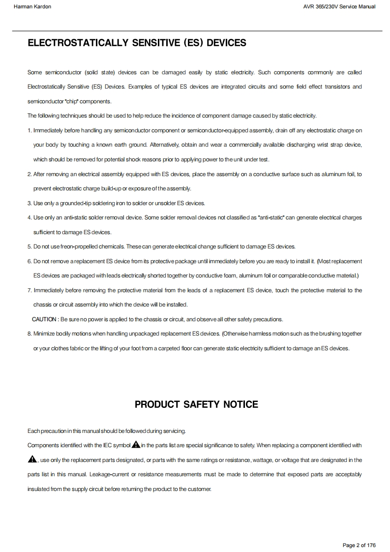 HarmanKardon-AVR365_230-avr-维修说明书手册含电器原理图