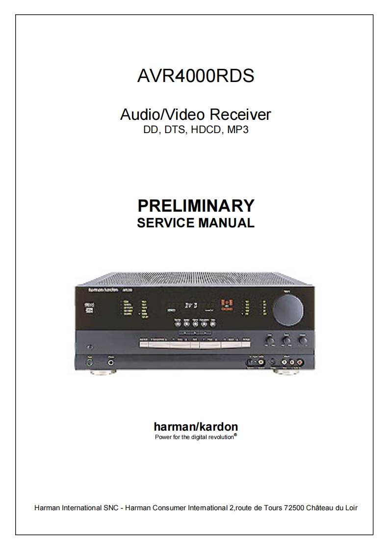 HarmanKardon-AVR4000RDS-avr-维修说明书手册含电器原理图