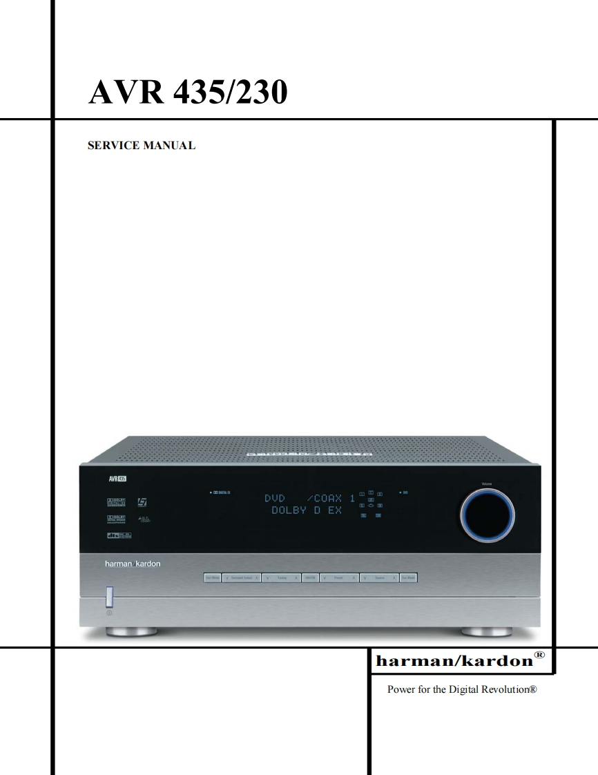 HarmanKardon-AVR435_230-avr-维修说明书手册含电器原理图