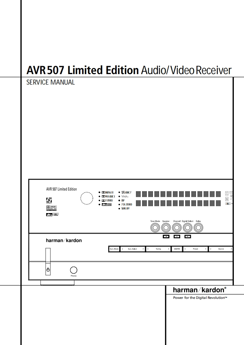 HarmanKardon-AVR507-av-维修说明书手册含电器原理图
