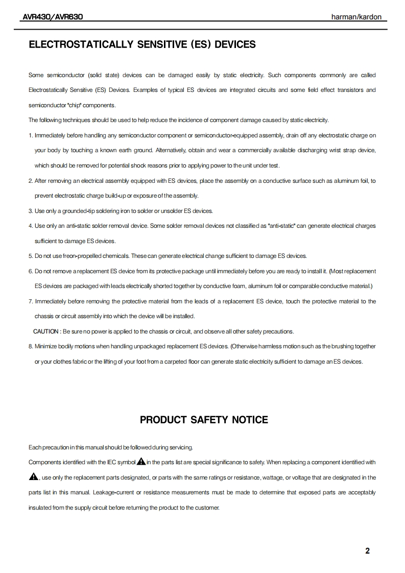 HarmanKardon-AVR630-avr-维修说明书手册含电器原理图1