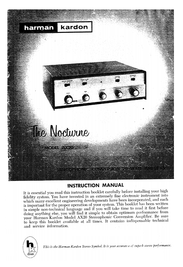 HarmanKardon-AX20-int-维修说明书手册含电器原理图
