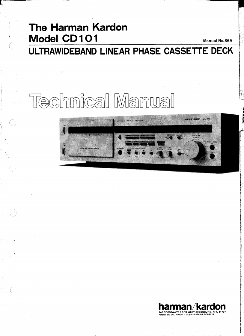 HarmanKardon-CD101-tape-维修说明书手册含电器原理图