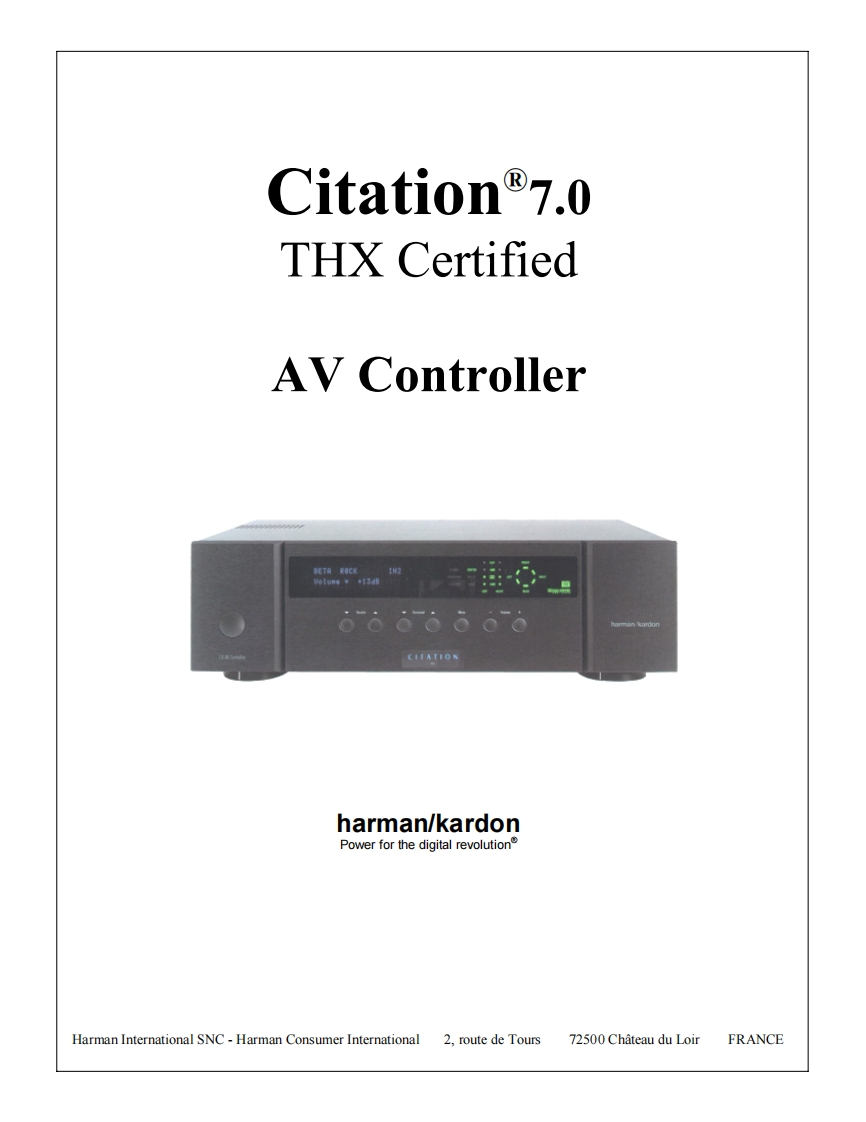HarmanKardon-Citation7_0-avr-维修说明书手册含电器原理图