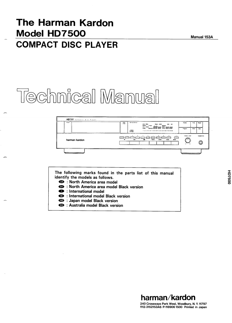 HarmanKardon-HD7500-cd-维修说明书手册含电器原理图