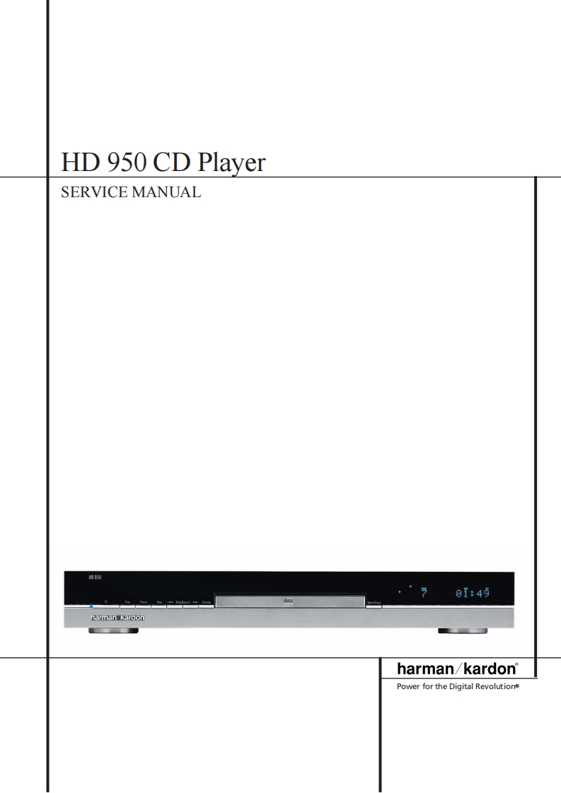 HarmanKardon-HD950-cd-维修说明书手册含电器原理图