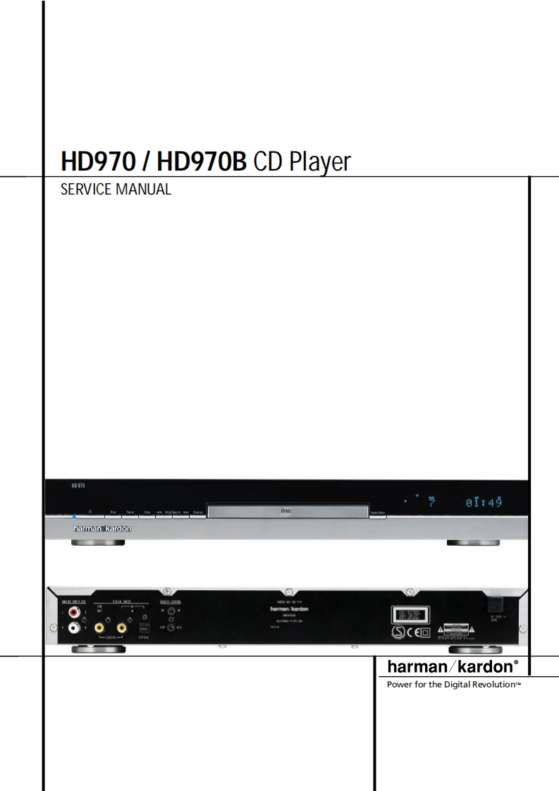 HarmanKardon-HD970-cd-维修说明书手册含电器原理图