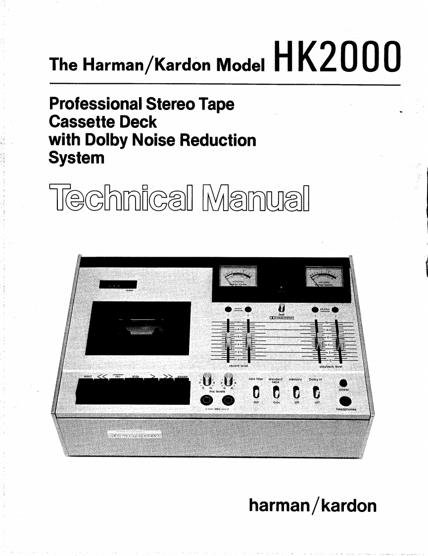 HarmanKardon-HK2000-tape-维修说明书手册含电器原理图