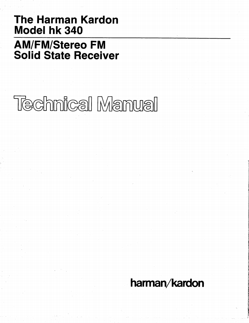 HarmanKardon-HK340-rec-维修说明书手册含电器原理图