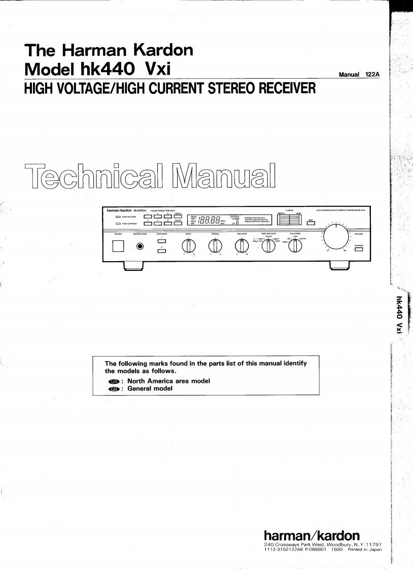 HarmanKardon-HK440VXI-rec-维修说明书手册含电器原理图