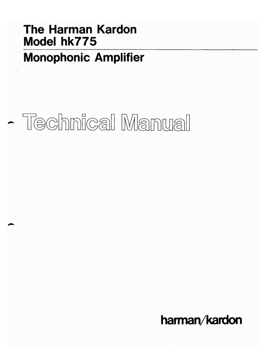 HarmanKardon-HK775-pwr-维修说明书手册含电器原理图